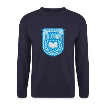 beautiful day for learning - Unisex Sweatshirt - navy - Front - Alina (178cm) & Michal (187cm)