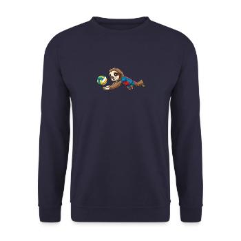 Volleyball Niedliches Faultier Jungen Mädchen - - Unisex Pullover - Navy - Vorne - Alina (178cm) & Michal (187cm)