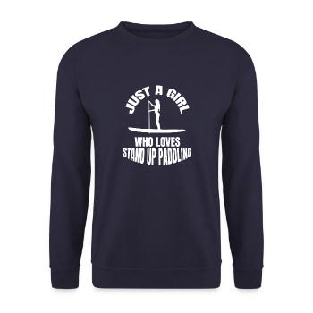Les filles de stand up paddle disent que le surf est plus drôle - Sweat-shirt Unisexe - marine - Devant - Alina (178cm) & Michal (187cm)