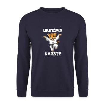 Karate Tiger Crane Kick - Karate Kampfsport - Unisex Pullover - Navy - Vorne - Alina (178cm) & Michal (187cm)