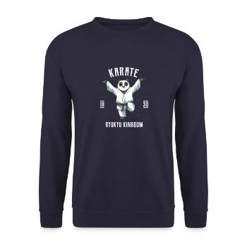 Karate Japanische Kampfkunst Kampf MMA Panda - Unisex Pullover - Navy - Vorne - Alina (178cm) & Michal (187cm)
