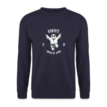 Niedlicher Karate-Panda-Kranich-Kick - Japanische - Unisex Pullover - Navy - Vorne - Alina (178cm) & Michal (187cm)