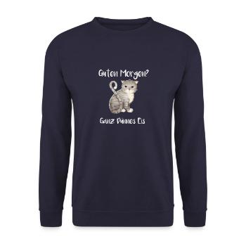 Guten Morgen Ganz Dünnes - Unisex Pullover - Navy - Vorne - Alina (178cm) & Michal (187cm)