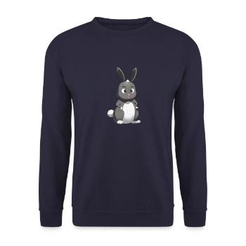 Animaux heureux lapin mignon avec de grands yeux - Sweat-shirt Unisexe - marine - Devant - Alina (178cm) & Michal (187cm)