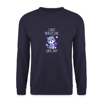 cute cat lover design - Unisex Sweatshirt - navy - Front - Alina (178cm) & Michal (187cm)
