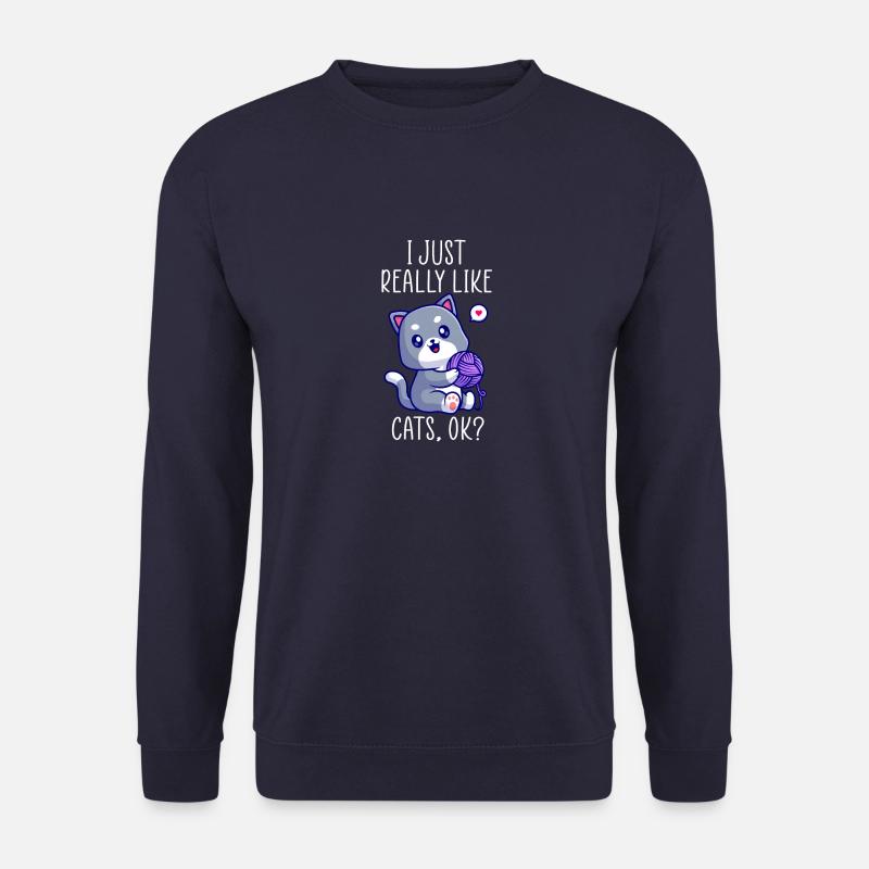 süßes Katzenliebhaber Design - Unisex Pullover - Navy