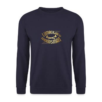 Holzfäller Förster Waldarbeiter Sprüche - Unisex Pullover - Navy - Vorne - Alina (178cm) & Michal (187cm)