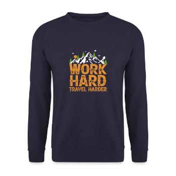 Travel hard - Unisex Pullover - Navy - Vorne - Alina (178cm) & Michal (187cm)