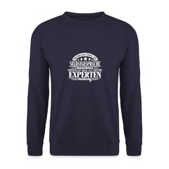 Natürlich führe ich Selbstgespräche - - Unisex Pullover - Navy - Vorne - Alina (178cm) & Michal (187cm)