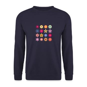 Fleurs, Fleurs vintage, Fleurs de jardin, Rose Rose Fl - Sweat-shirt Unisexe - marine - Devant - Alina (178cm) & Michal (187cm)