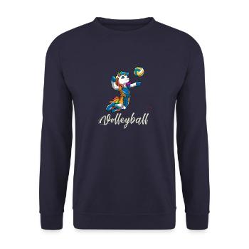 Liebe Volleyball Mädchen Junge- Niedliches - Unisex Pullover - Navy - Vorne - Alina (178cm) & Michal (187cm)