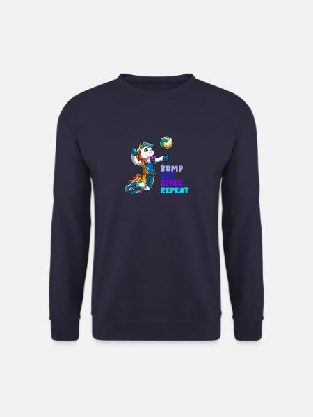 Niedliches und lustiges Volleyball-Einhorn - Unisex Pullover - Navy