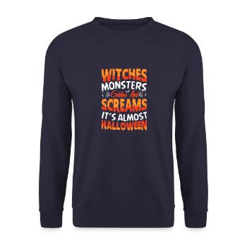 7 - Unisex Pullover - Navy - Vorne - Alina (178cm) & Michal (187cm)