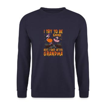 4 - Unisex Sweatshirt - navy - Front - Alina (178cm) & Michal (187cm)