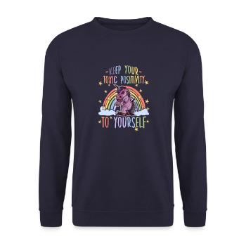 Licorne Zombie Toxic Positivity Misanthropes - Sweat-shirt Unisexe - marine - Devant - Alina (178cm) & Michal (187cm)