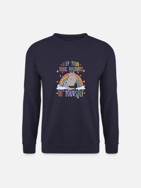 Zynisches Anti Regenbogen Motiv Katzenbesitzer - Unisex Pullover - Navy