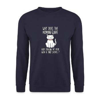 Motif de propriétaire de chat esclave pour les fans de chats - Sweat-shirt Unisexe - marine - Devant - Alina (178cm) & Michal (187cm)