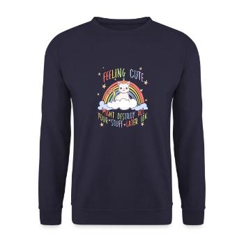 Cat Owner Cats Fans Funny Cats - Unisex Sweatshirt - navy - Front - Alina (178cm) & Michal (187cm)
