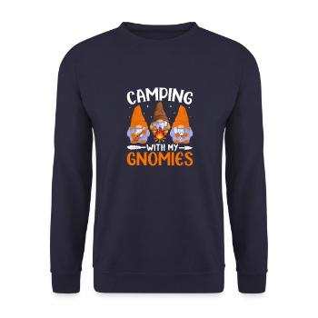 4 Camping with my gnomies - Unisex Sweatshirt - navy - Front - Alina (178cm) & Michal (187cm)