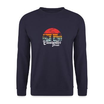 Vintage Clearwater Beach Floride Surf Retro Pun - Sweat-shirt Unisexe - marine - Devant - Alina (178cm) & Michal (187cm)