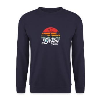 Vintage Destin Floride Surf Rétro Surf Cool - Sweat-shirt Unisexe - marine - Devant - Alina (178cm) & Michal (187cm)