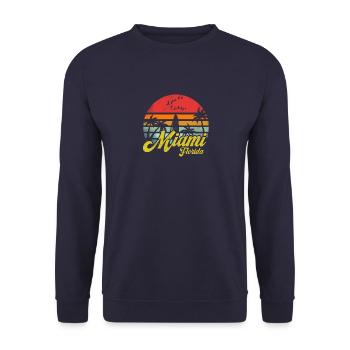 Vintage Miami Floride Surf Rétro Surf Humour - Sweat-shirt Unisexe - marine - Devant - Alina (178cm) & Michal (187cm)