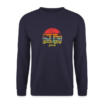Vintage Siesta Key Florida Surfen Retro Surf Spaß - Unisex Pullover - Navy - Vorne - Alina (178cm) & Michal (187cm)