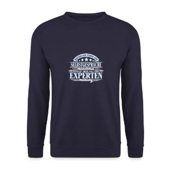 Natürlich führe ich Selbstgespräche - - Unisex Pullover - Navy - Vorne - Alina (178cm) & Michal (187cm)