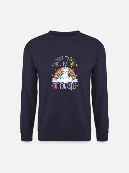 Süßes Anti Regenbogen Toxic Positivity Katzen - Unisex Pullover - Navy