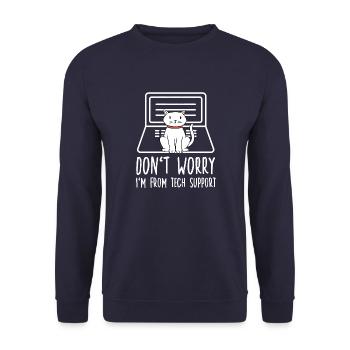 Motif informaticien IT Cat pour les propriétaires de chats - Sweat-shirt Unisexe - marine - Devant - Alina (178cm) & Michal (187cm)