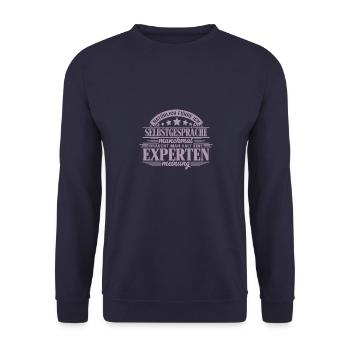 Natürlich führe ich Selbstgespräche - - Unisex Pullover - Navy - Vorne - Alina (178cm) & Michal (187cm)