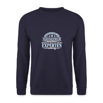 Natürlich führe ich Selbstgespräche - - Unisex Pullover - Navy - Vorne - Alina (178cm) & Michal (187cm)