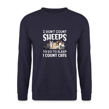 Katzenbesitzerin Lebensstil Vintage Cataholic Tier - Unisex Pullover - Navy - Vorne - Alina (178cm) & Michal (187cm)