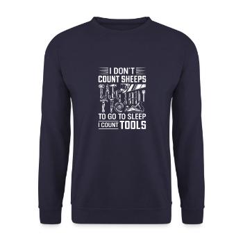 Woodworker Saying Carpentry Vintage Carpenter - Unisex Sweatshirt - navy - Front - Alina (178cm) & Michal (187cm)