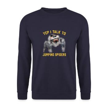 Pet Owners Jumping Spiders Collections - Unisex Sweatshirt - navy - Front - Alina (178cm) & Michal (187cm)