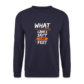 Un dicton amusant pour un fan de pied - Sweat-shirt Unisexe - marine - Devant - Alina (178cm) & Michal (187cm)
