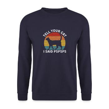 Tell Your Cat - Unisex Sweatshirt - navy - Front - Alina (178cm) & Michal (187cm)