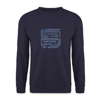 Erzieherin Brainstorming Shirt - Unisex Pullover - Navy - Vorne - Alina (178cm) & Michal (187cm)