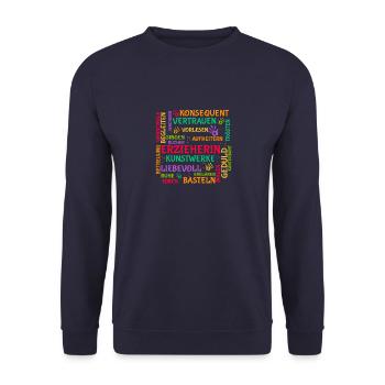 Erzieherin Brainstorming Shirt - Unisex Pullover - Navy - Vorne - Alina (178cm) & Michal (187cm)