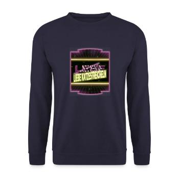 säugetier witzig weihnachten miezekatze - Unisex Pullover - Navy - Vorne - Alina (178cm) & Michal (187cm)
