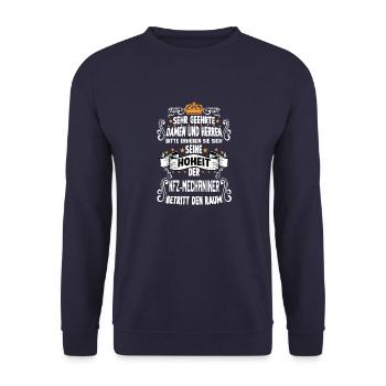 Kfz- Mechaniker Handwerker Werkstatt Mechaniker - Unisex Pullover - Navy - Vorne - Alina (178cm) & Michal (187cm)