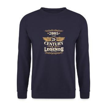 Jahrgang 2005 Geburtstag Sprüche 21. Jahrhundert - Unisex Pullover - Navy - Vorne - Alina (178cm) & Michal (187cm)