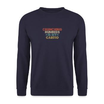 Crunching Numbers is My Cardio Funny Accounting - Unisex Sweatshirt - navy - Front - Alina (178cm) & Michal (187cm)