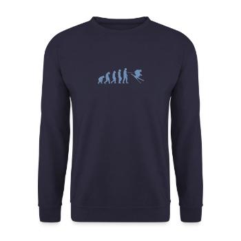 Skifahrer Geschenkidee Ski Design - Unisex Pullover - Navy - Vorne - Alina (178cm) & Michal (187cm)