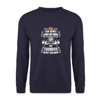 Steuerberater T Witzig Spruch Motiv Steuerberater - Unisex Pullover - Navy - Vorne - Alina (178cm) & Michal (187cm)