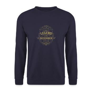 A legend was born in December 1952 70 - Unisex Sweatshirt - navy - Front - Alina (178cm) & Michal (187cm)