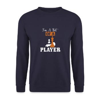 i’m a bit of a player - Unisex Sweatshirt - navy - Front - Alina (178cm) & Michal (187cm)