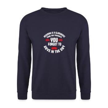 Insomnia is a glamorous term for thoughts you - Unisex Sweatshirt - navy - Front - Alina (178cm) & Michal (187cm)