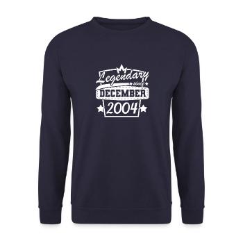 Legendär seit Dezember 2004 Retro Sprüche - Unisex Pullover - Navy - Vorne - Alina (178cm) & Michal (187cm)