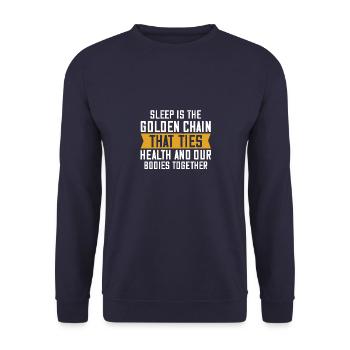 Le sommeil est la chaîne d’or qui lie la santé et - Sweat-shirt Unisexe - marine - Devant - Alina (178cm) & Michal (187cm)